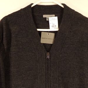 NEW MARTIN GORDON MERINO WOOL ZIP UP SWEATER XL